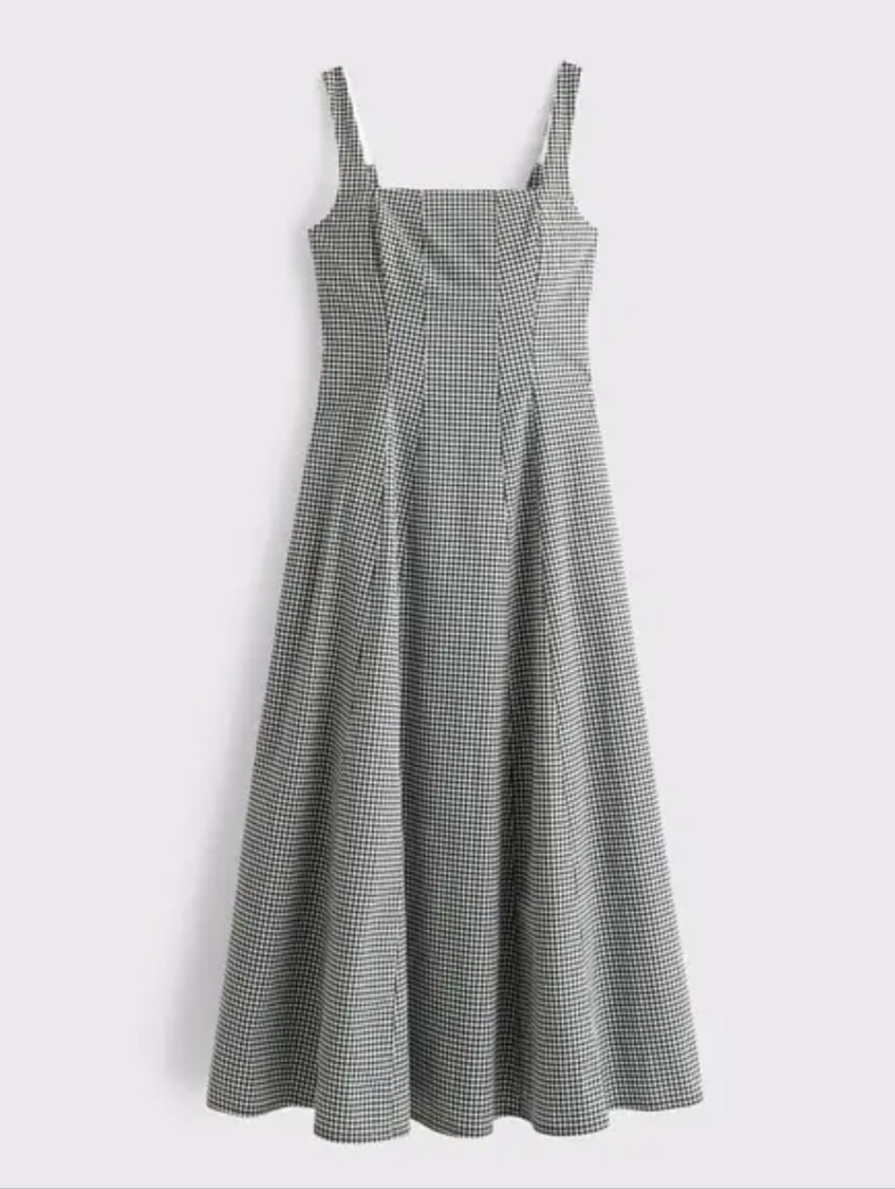 Abercrombie NWT Mila Stretch Midi Dress Black Gingam Large, Tall